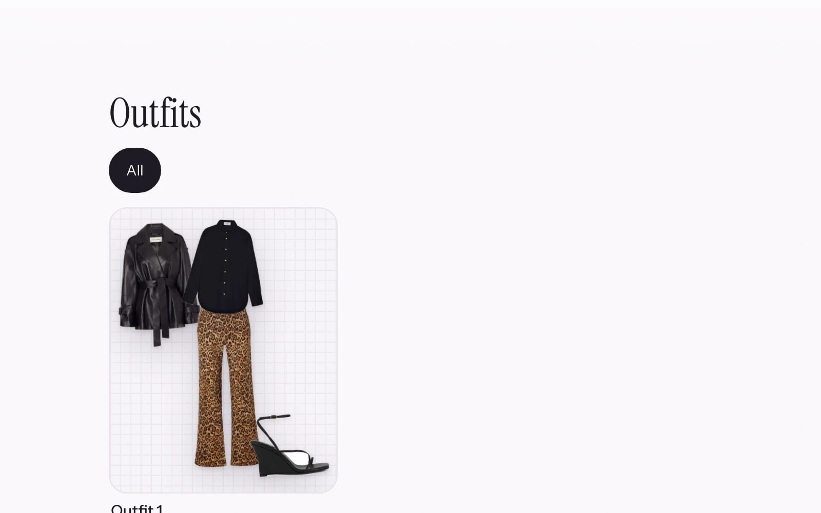 Outfits: one saved outfit