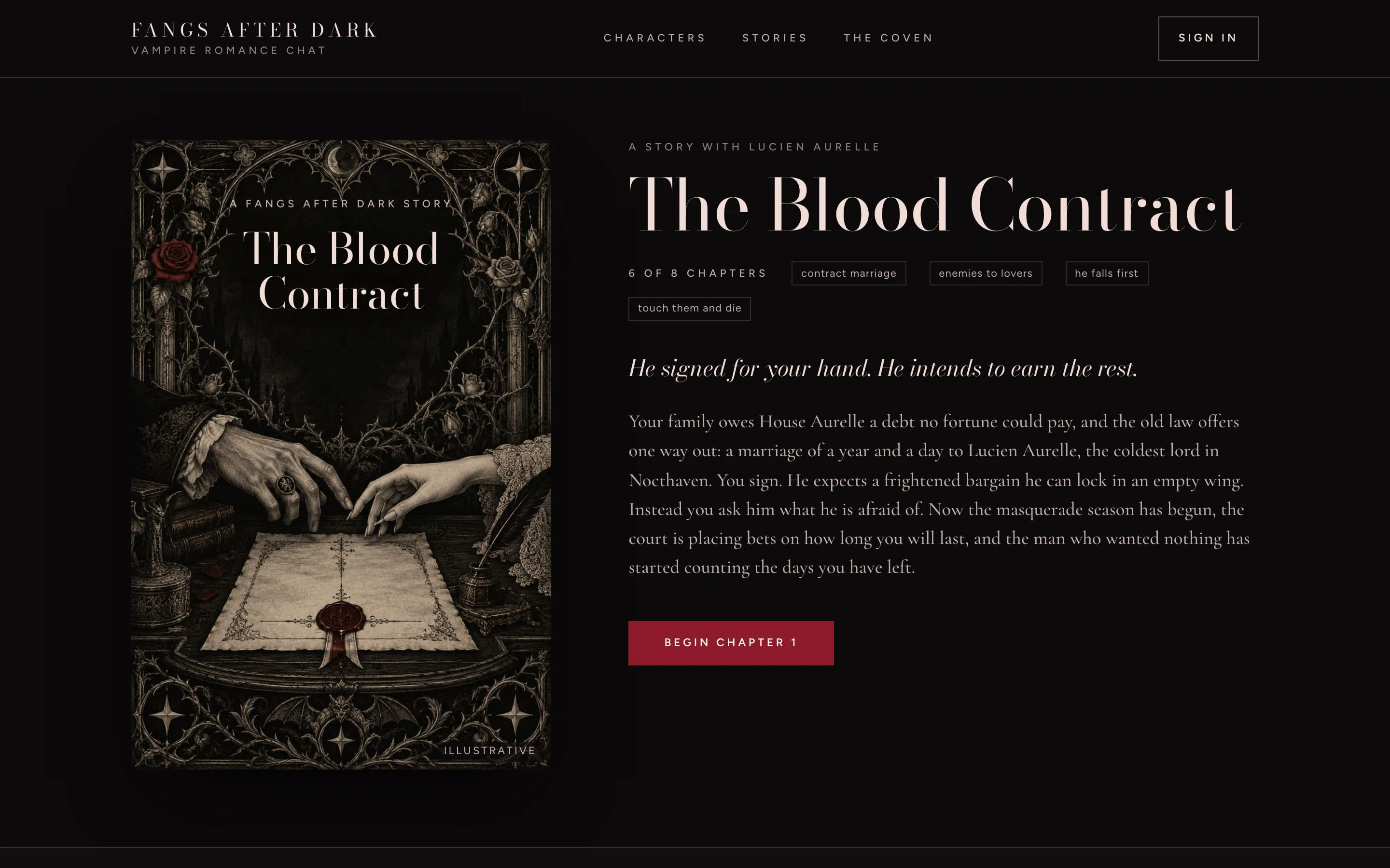 The Blood Contract story page