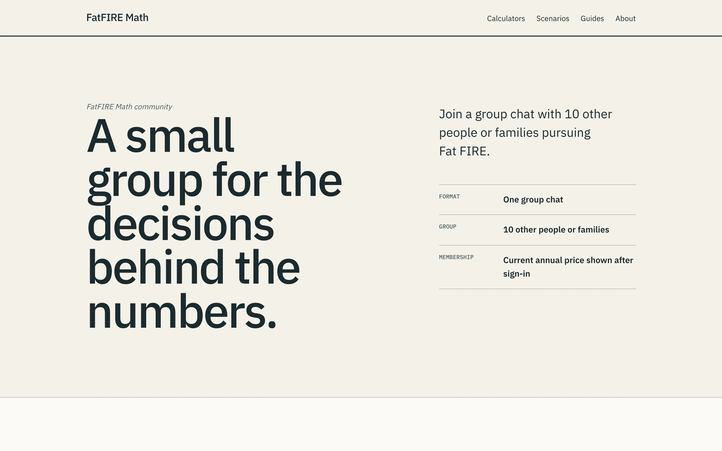 The membership page: A small group for the decisions behind the numbers