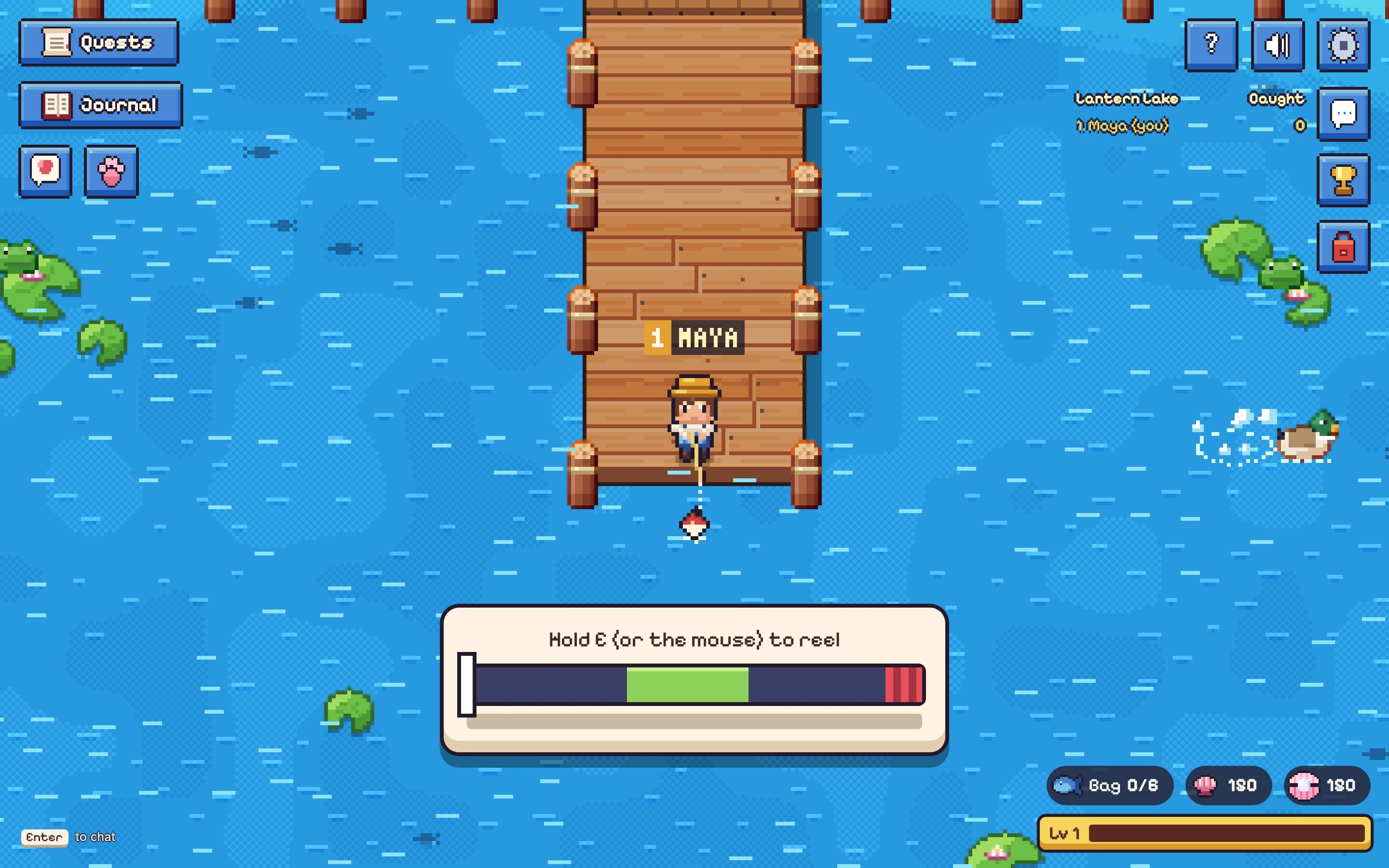 Fishing off the pier, with the reel meter
