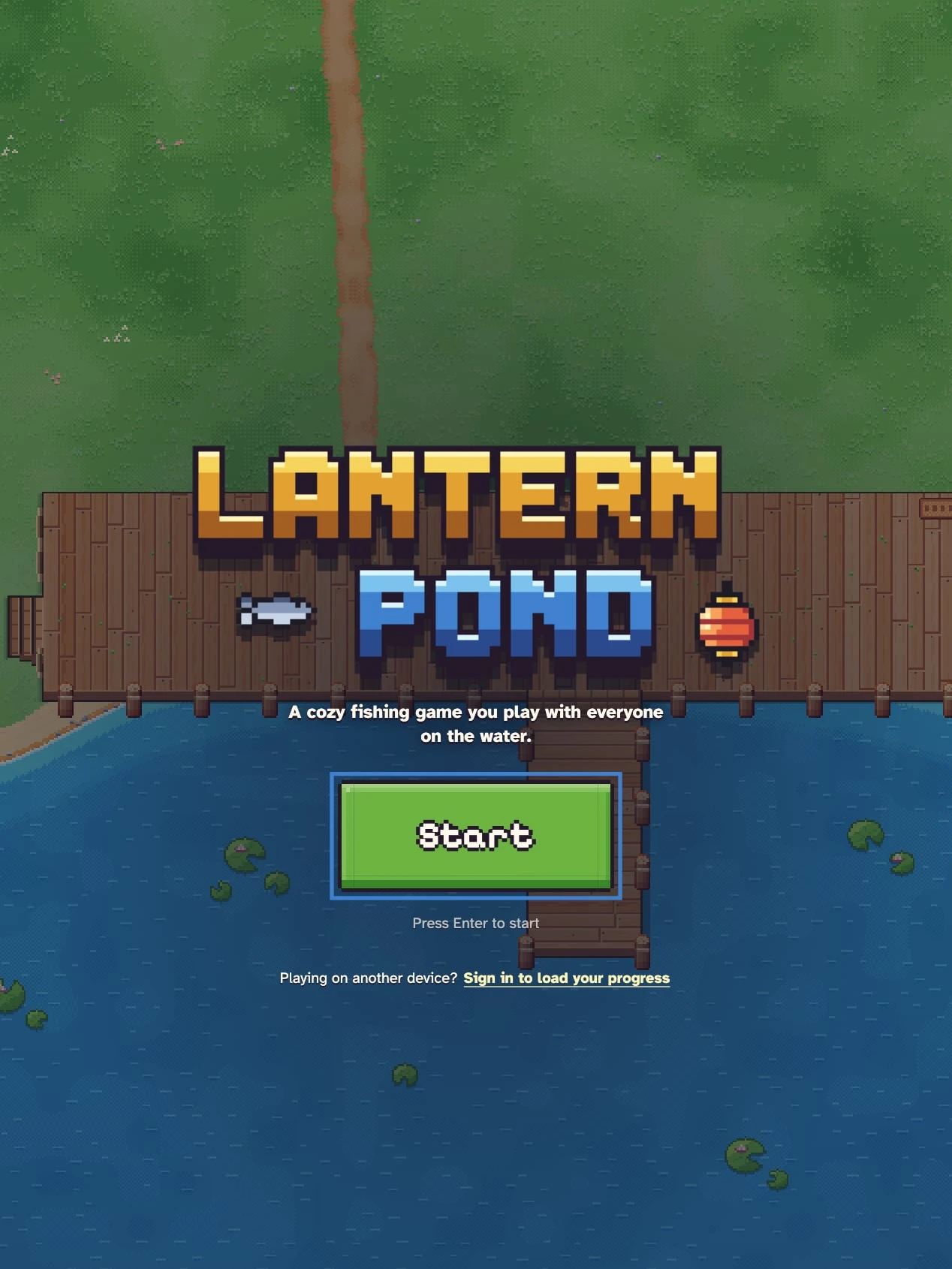 The top of the Lantern Pond home page