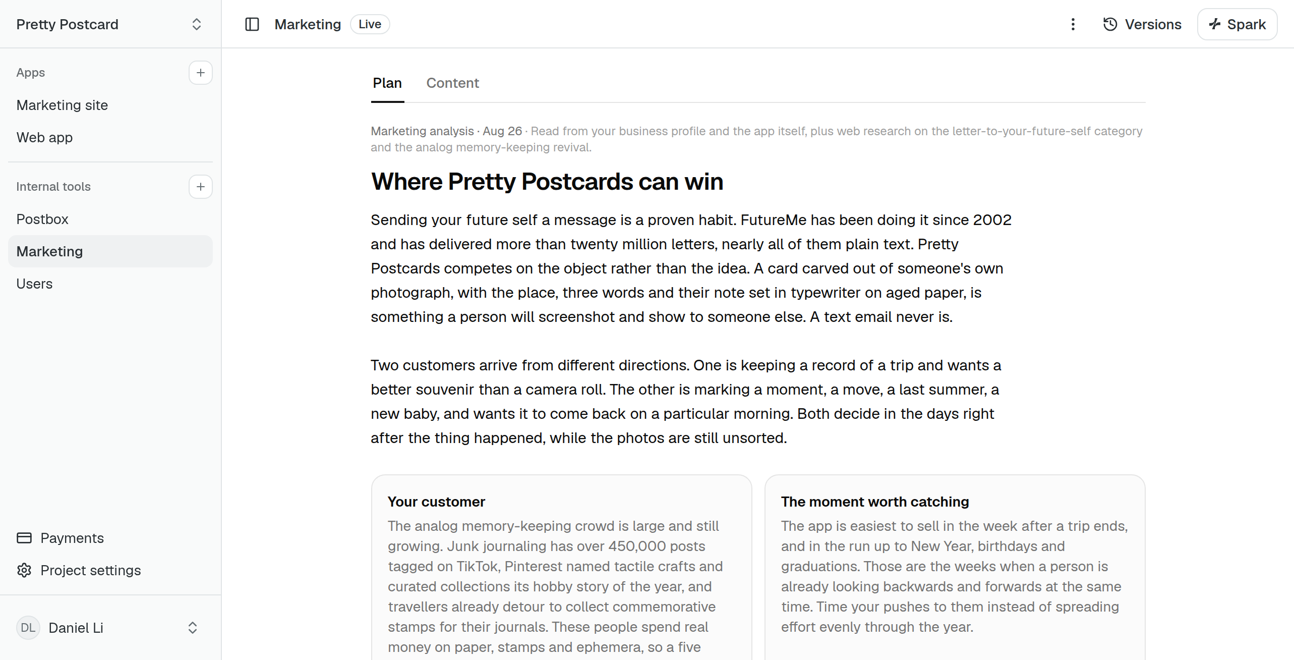 PrettyPostcard's marketing analysis in Spark: “Where Pretty Postcards can win”